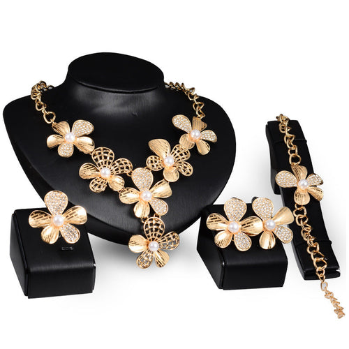 Luxury Gold Jewelry Four-piece Set