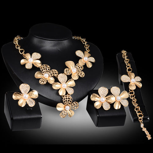 Luxury Gold Jewelry Four-piece Set