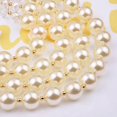 Europe Crystal Pearl Long Necklace Earrings - Bride jewelry set